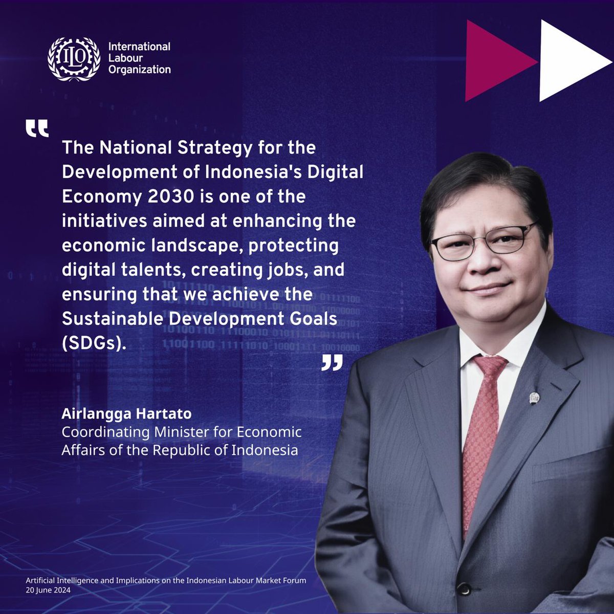 Minister Airlangga Hartarto <a href="/PerekonomianRI/">Kemenko Perekonomian RI</a> underscored the commitment of the Government of #Indonesia to prepare for the #AI future in the Indonesian economy with the launch of the National Strategy for Development of Indonesia’s Digital Economy 2030.
#DDGinIndonesia