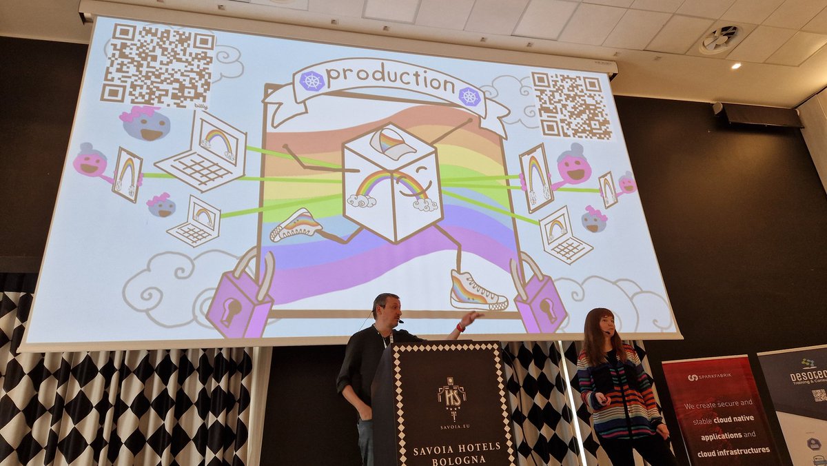 Great demos with Whitney Lee and Viktor Farcic <a href="/KCDItaly/">Kubernetes Community Days Italy</a> 2024 in #Bologna for hardening #Kubernetes clusters.
#KCDItaly