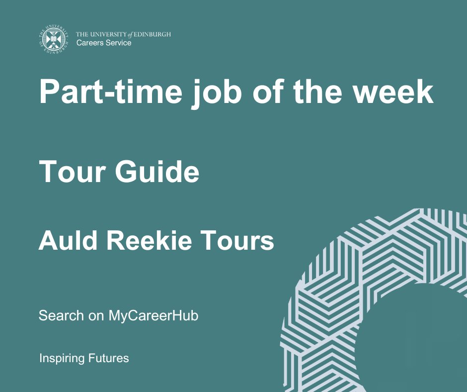 uofedcareers's tweet image. #PartTimeJoboftheWeek Auld Reekie Tours are recruiting tour guides. Find out more on MyCareerHub: edin.ac/3VFWXjt