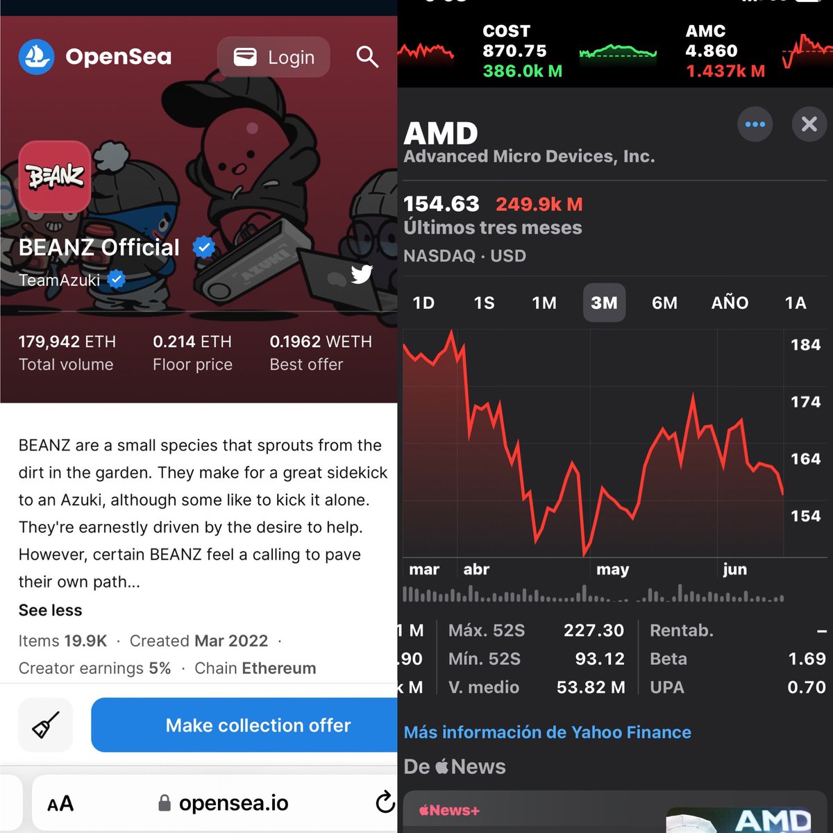 aidourtroops's tweet image. 20june24 @cnbcfastmoney #cnbc #fastmoney #finaltrade "Buy shares of $AMD " #amd #advancedmicro #devices #trading #options #market #stocks #sp500 spotlight web3 #project is #beanzofficial @Azuki #azuki #blockchain #digital #nft #web3 #token #crypto