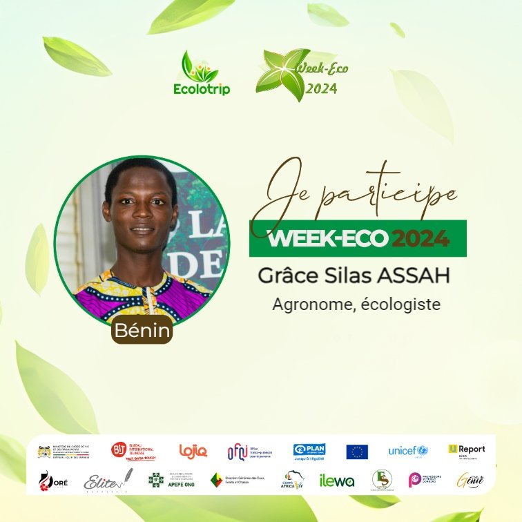 assah_grace's tweet photo. Hello chère communauté,

Je suis ravi de vous annoncer ma participation à la Week-Eco 2024, organisée par @ecolotriporg et ses partenaires qui se tiendra du 25 au 29 Juin à Parakou, Bénin.

#WeekEco #WeekEco2024 #Ecolotrip #Parakou #ClimateAction #Participants https://t.co/KWdQd37TE4
