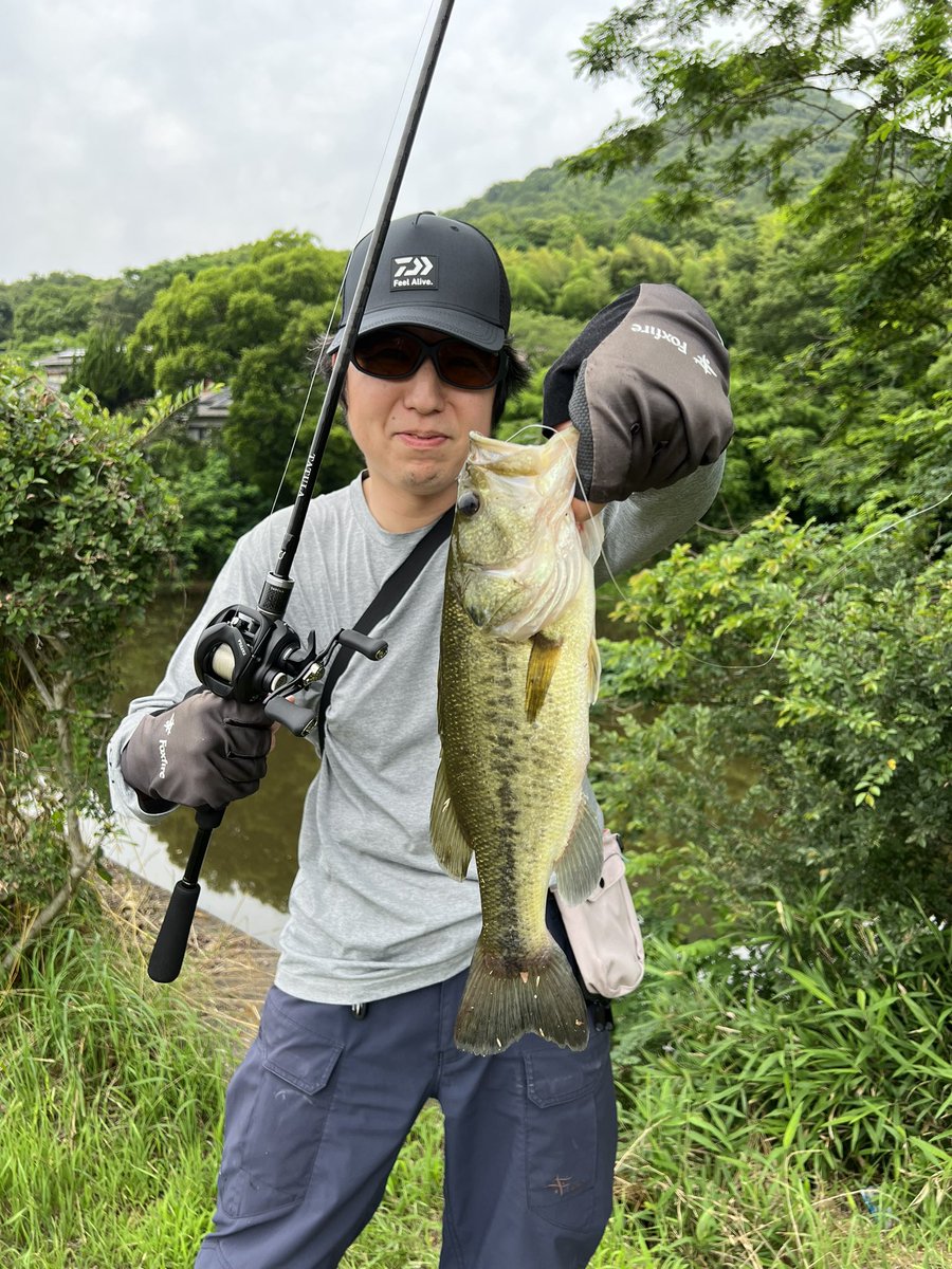 basstaketo's tweet photo. 久しぶりの投稿✨
今日は友達と野池へ🎣
自分の新しいスタイルを見つけたくて
友達に教わりながらベイトリールの練習🎣✨
スピナーで反応なく、ブルフラットのテキサスで一発バイトのFeel Alive😆👍✨
最高な一日だった😆🎣✨
友達よありがとう✨😆✨
#バス釣り
#FeelAlive
#ブルフラット3inch
#ベイト https://t.co/QaVy9RqdMK