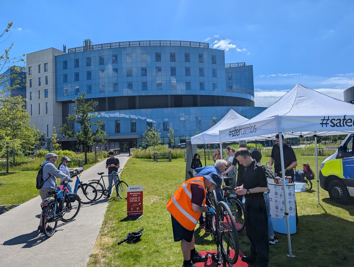 Cambridge Biomedical Campus (@cambiocampus) on Twitter photo The #safercambs team are on Campus in front of <a href="/RoyalPapworth/">Royal Papworth Hospital NHS FT 💙</a> until 3pm to help register your bike for free so it can be recovered if it gets stolen. The #safercambs team are on Campus in front of <a href="/RoyalPapworth/">Royal Papworth Hospital NHS FT 💙</a> until 3pm to help register your bike for free so it can be recovered if it gets stolen.