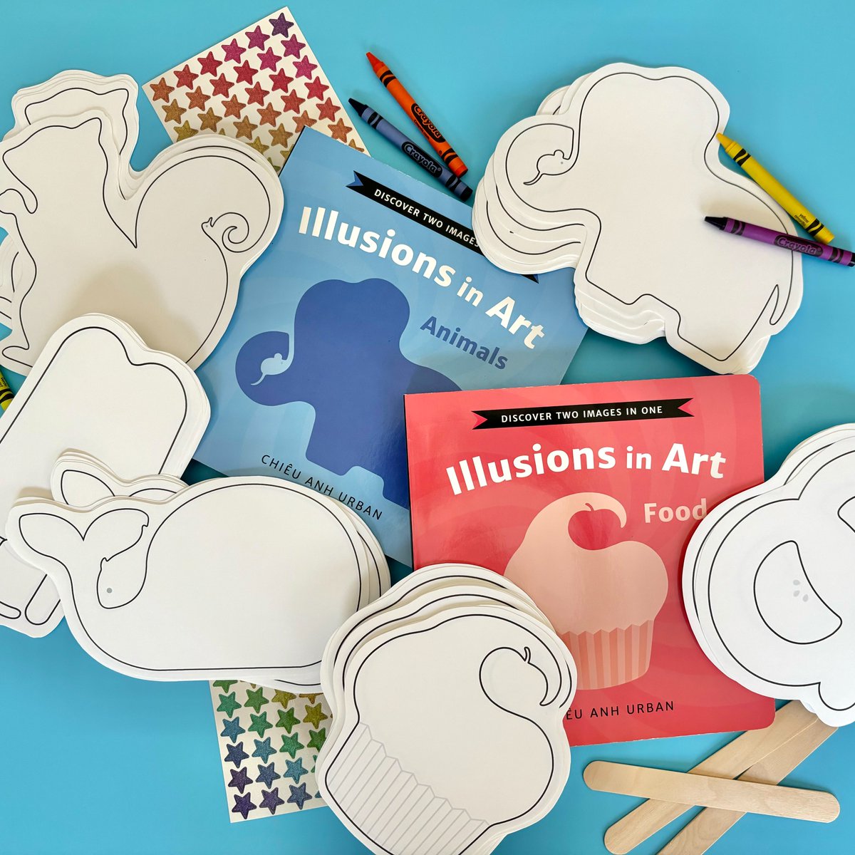 Come join me this Saturday for some Illusions in Art and discover hidden art in the negative space!  I've got my crafts ready for some book festival fun!  See you at the Chesapeake Children's Book Festival on Saturday, June 29th from 10am-2pm! chesapeakechildrensbookfestival.com😀