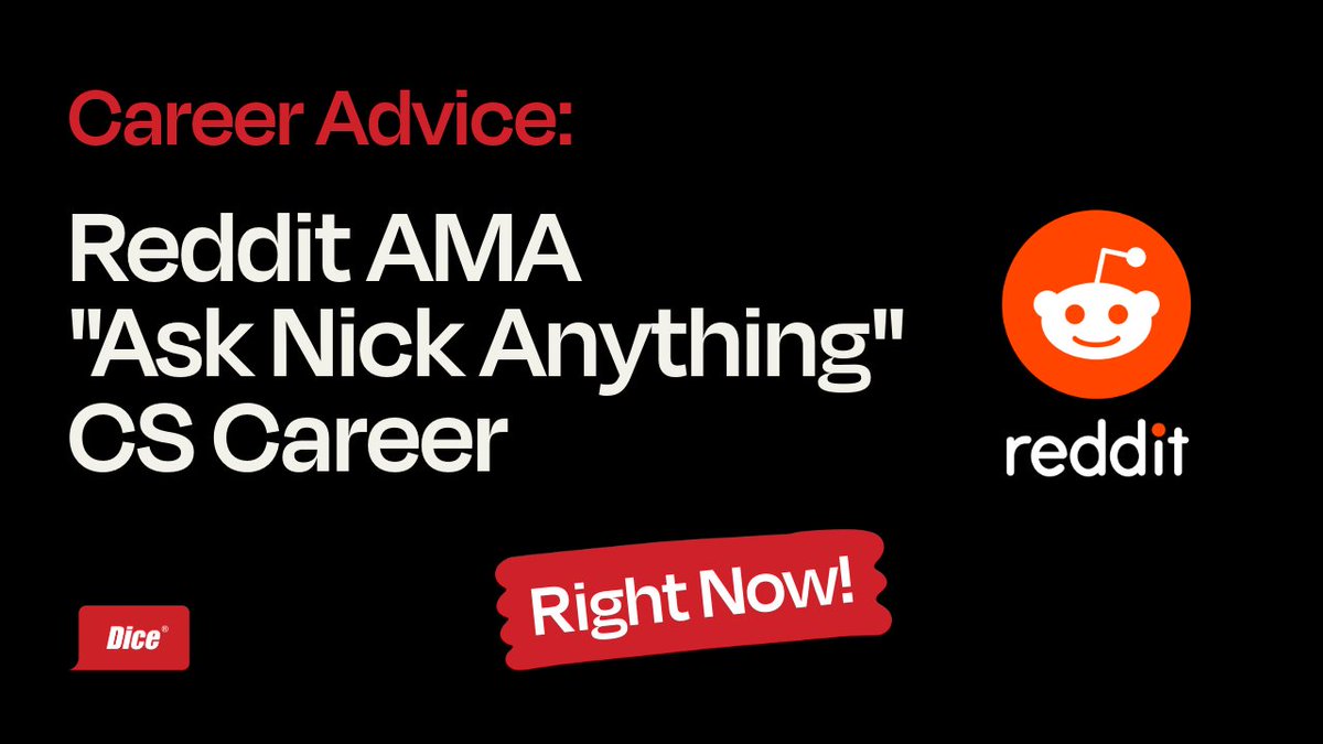 Dicedotcom's tweet image. Are you early in your tech career—with a question? Ask our CS career expert, Nick Kolakowski, your career questions right now on Reddit: reddit.com/r/cscareerques… #CSCareer #CareerAdvice #TechCareer #AMA