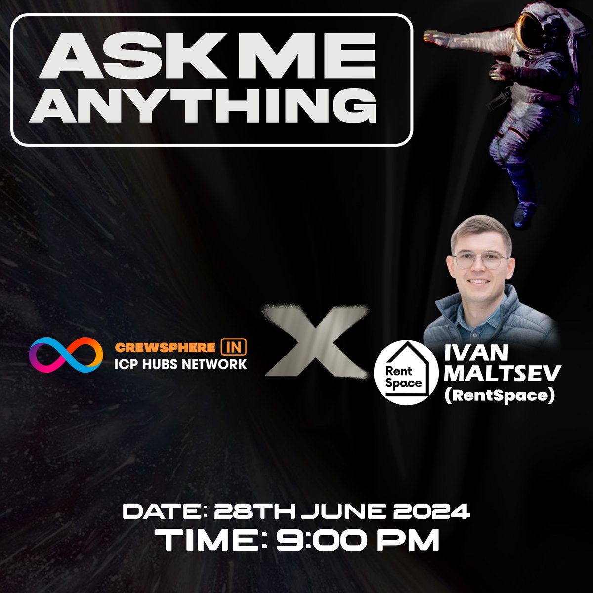 ICP Hub India - Crewsphere (@icphub_in) on Twitter photo Have Questions About Blockchain-Powered Rental Platforms?
<a href="/icphub_IN/">ICP Hub India - Crewsphere</a> have an exclusive AMA with @IvanxMaltsev (<a href="/RentSpaceco/">RentSpace</a>).
On June 28 at 9 PM : lu.ma/g2pdflpx
Discover how RentSpace is transforming property rentals with blockchain and Web3 innovation. 
Get your Have Questions About Blockchain-Powered Rental Platforms?
<a href="/icphub_IN/">ICP Hub India - Crewsphere</a> have an exclusive AMA with @IvanxMaltsev (<a href="/RentSpaceco/">RentSpace</a>).
On June 28 at 9 PM : lu.ma/g2pdflpx
Discover how RentSpace is transforming property rentals with blockchain and Web3 innovation. 
Get your