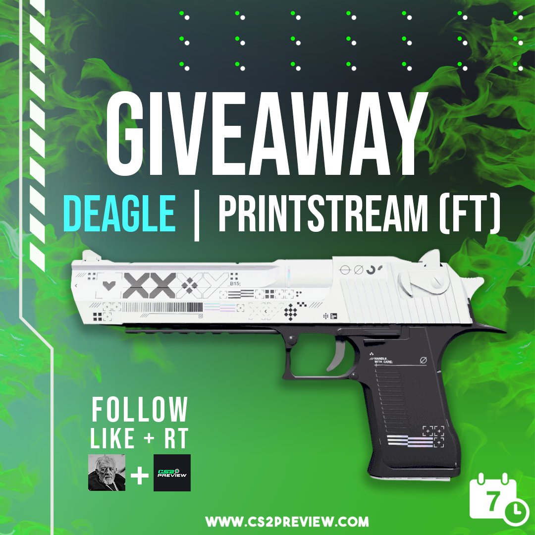 ⚠️ CS2 GIVEAWAY ▫️ Desert Eagle | Printstream

👉 Follow - <a href="/csgokaradza/">karadza</a> <a href="/CS2_preview/">CS2 Preview</a> 
👉 Like &amp; RT

⏱Winner will be drawn in 7 days !!