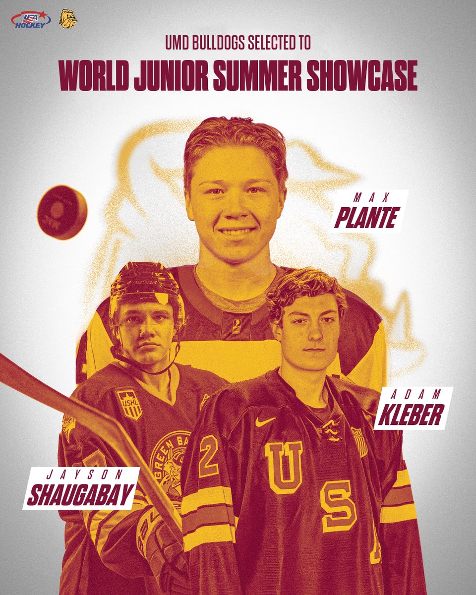 UMD Men's Hockey (@umdmenshockey) on Twitter photo Incoming <a href="/UMDMensHockey/">UMD Men's Hockey</a> Freshmen Kleber, Plante and Shaugabay Invited to World Junior Summer Showcase
Story: umdbulldogs.com/news/2024/6/20… Incoming <a href="/UMDMensHockey/">UMD Men's Hockey</a> Freshmen Kleber, Plante and Shaugabay Invited to World Junior Summer Showcase
Story: umdbulldogs.com/news/2024/6/20…