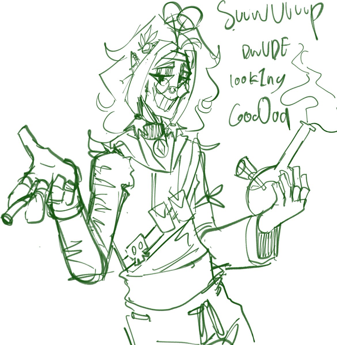 Random sketch at 2 am in the morning  while playing animation in gatric with some peeps 

Anyway, very high zombie 
Oc belong to : <a href="/ZOMBIEOFFENDER/">Alex</a> 
#pvz