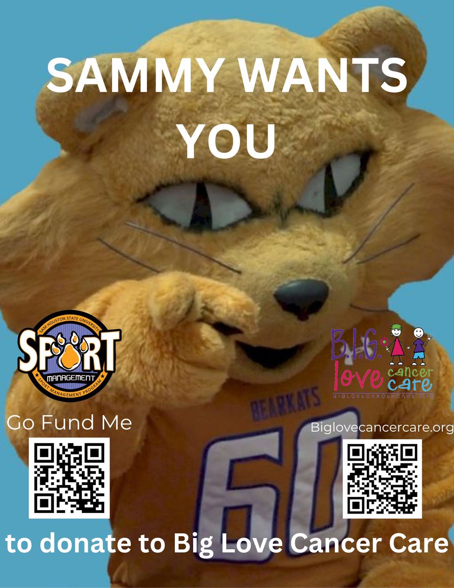 Every year my sports management program has a project where we publicly fundraise for kids battling cancer apart of the Big Love Cancer Care. There is only 9 days left to contribute and Uncle Sammy and I need your help!

GoFundMe: gofund.me/000408dc