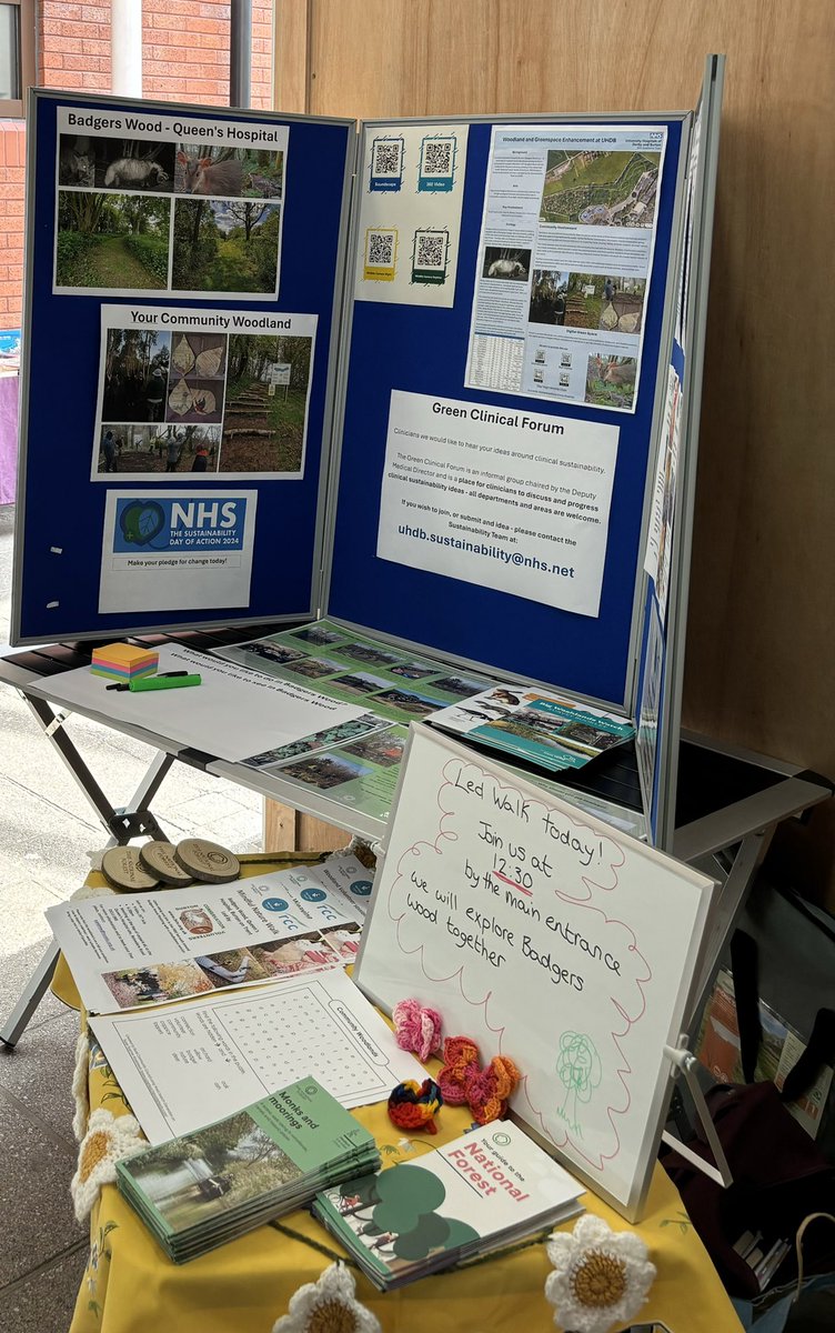 YourRCC's tweet image. We were at Queen’s Hospital, Burton today to talk to patients, staff and volunteers about work in Badgers Wood and upcoming events. Great feedback and engagement! #NHSDayOfSustainabilityAction #UHDB #ForestBathing #WillowWeaving #NatureWalk #NatureConnection