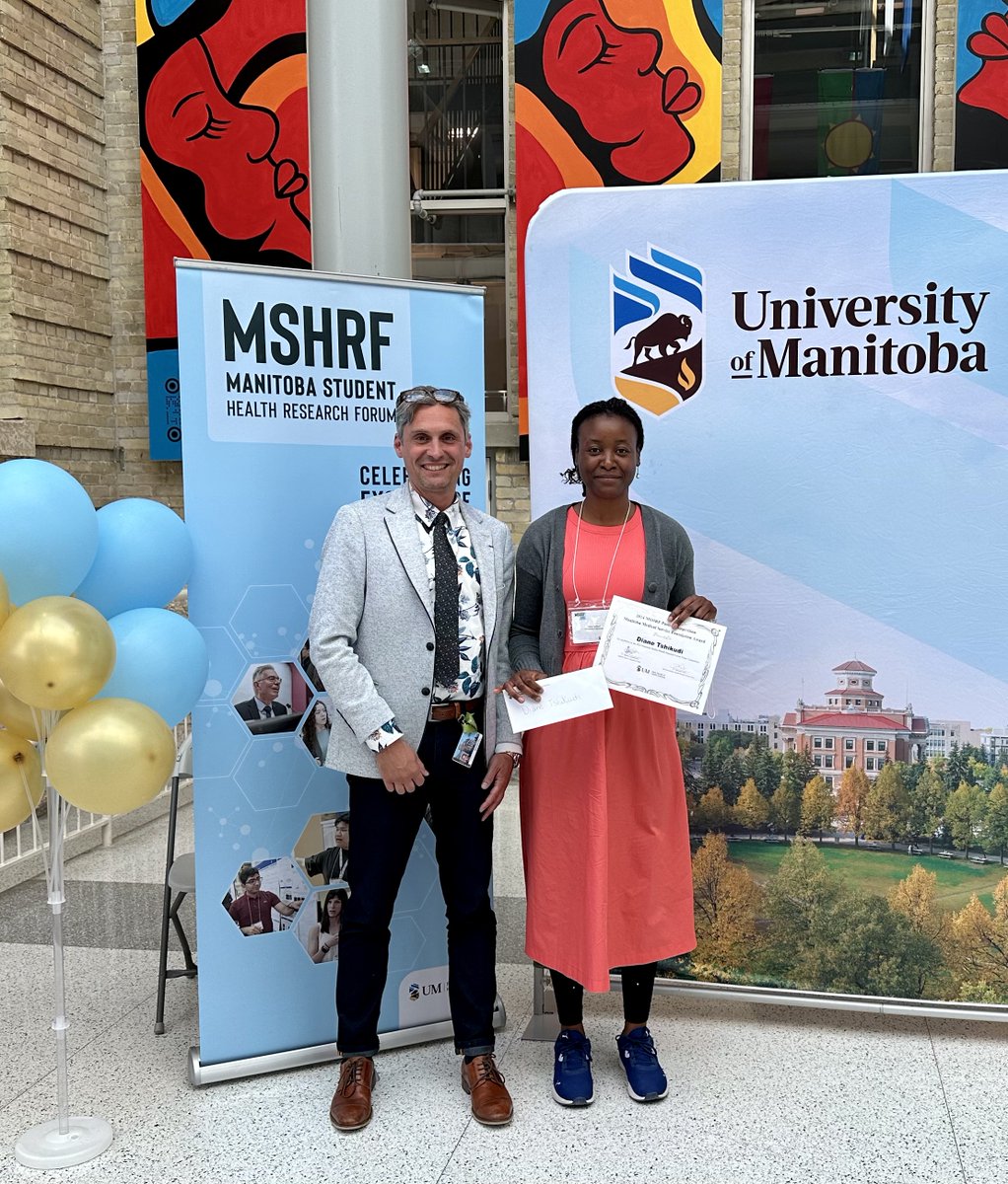 Jean-Eric Ghia (@jeghia) on Twitter photo Huge congrats to my PhD std., DianeThsikudi, winning 2 awards at the Manitoba Health Research Forum 2024! 🎉 Poster Award by Manitoba Medical Service Foundation & Blue Cross, and the Ed Kroger Travel Award, ranking 1st by judges, <a href="/UM_RadyFHS/">U of M Rady Faculty</a>🌟🏆 #ProudAdvisor #FutureScientist Huge congrats to my PhD std., DianeThsikudi, winning 2 awards at the Manitoba Health Research Forum 2024! 🎉 Poster Award by Manitoba Medical Service Foundation & Blue Cross, and the Ed Kroger Travel Award, ranking 1st by judges, <a href="/UM_RadyFHS/">U of M Rady Faculty</a>🌟🏆 #ProudAdvisor #FutureScientist