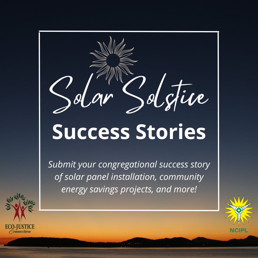 NCIPL / Eco-Justice Connection (@ncipl) on Twitter photo A fantastic way to 🌞 CELEBRATE SUMMER 🌞 is to share your congregational "solar success story" with the <a href="/interfaithpower/">Interfaith Power & Light</a> network! 🌎
Let's collect as many stories as possible & tell the story of #CreationCare activities all across #NorthCarolina☀️❣️🌅
ncipl.org/share-your-sol… A fantastic way to 🌞 CELEBRATE SUMMER 🌞 is to share your congregational "solar success story" with the <a href="/interfaithpower/">Interfaith Power & Light</a> network! 🌎
Let's collect as many stories as possible & tell the story of #CreationCare activities all across #NorthCarolina☀️❣️🌅
ncipl.org/share-your-sol…