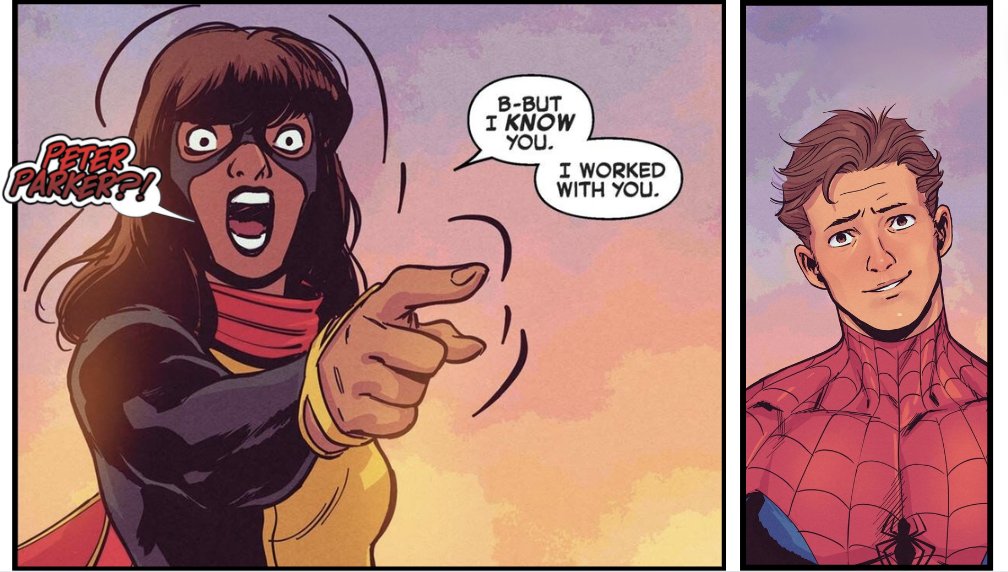 The moment Ms. Marvel found out Spider-Man's secret identity — 🧵