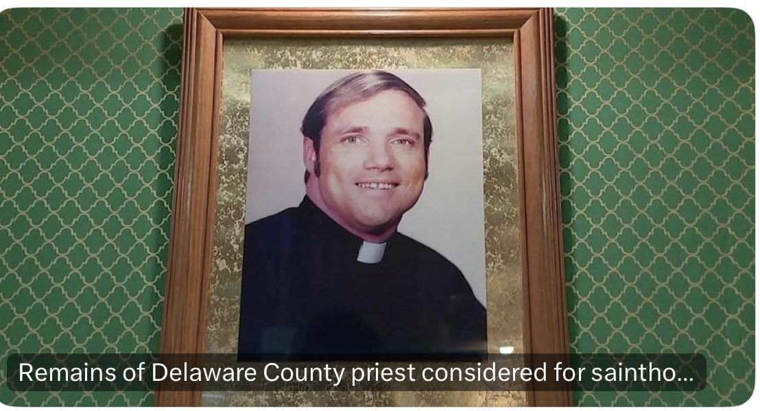 RootsDelco's tweet photo. Fr. Bill Atkinson from Bonner is on his way to sainthood. His remains are on the way to Villanova’s Chapel. He has impacted so many ppl in his lifetime after going through his own struggles. I had the pleasure of sitting with him in JUG many times 🤣 #Delco https://t.co/hqreRyhcb2