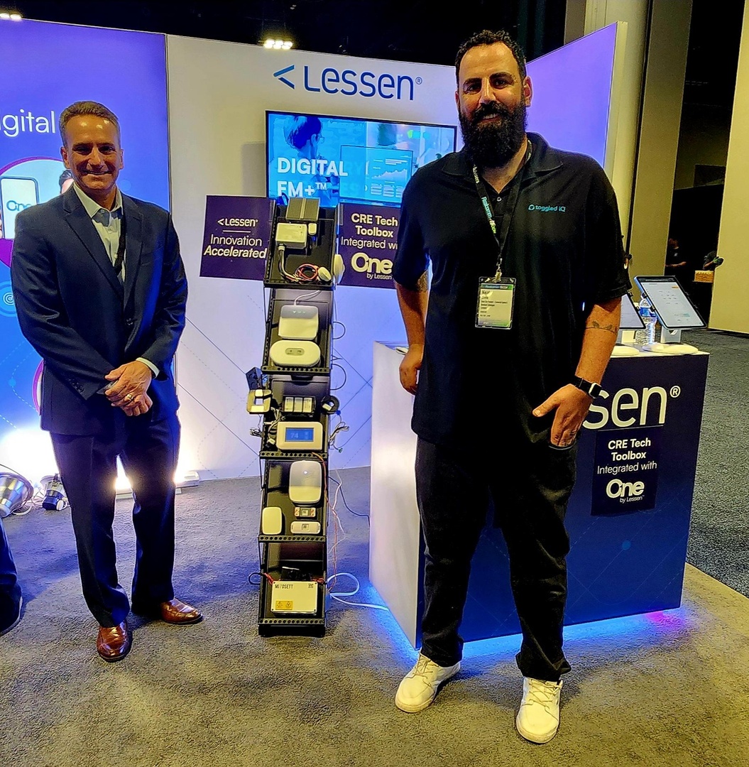 Attending #Realcomm 2024?

Visit the Lessen team at booth #2436 to learn about our CRE Tech Toolbox, its integration with the #Lessen One platform and how it enables Digital FM+. Amir with Toggled, our channel partner, is in the booth with us today! 📲

#MoreWithLessen