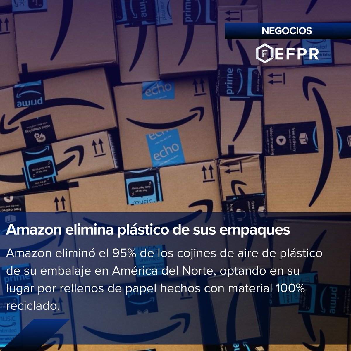 La transición comenzó en octubre de 2023 con la inauguración del primer centro de cumplimiento automatizado de Amazon en Estados Unidos., destinado a reducir el embalaje de plástico en las entregas.

Accede a elforodepuertorico.com/amazon-elimina… para la noticia completa.