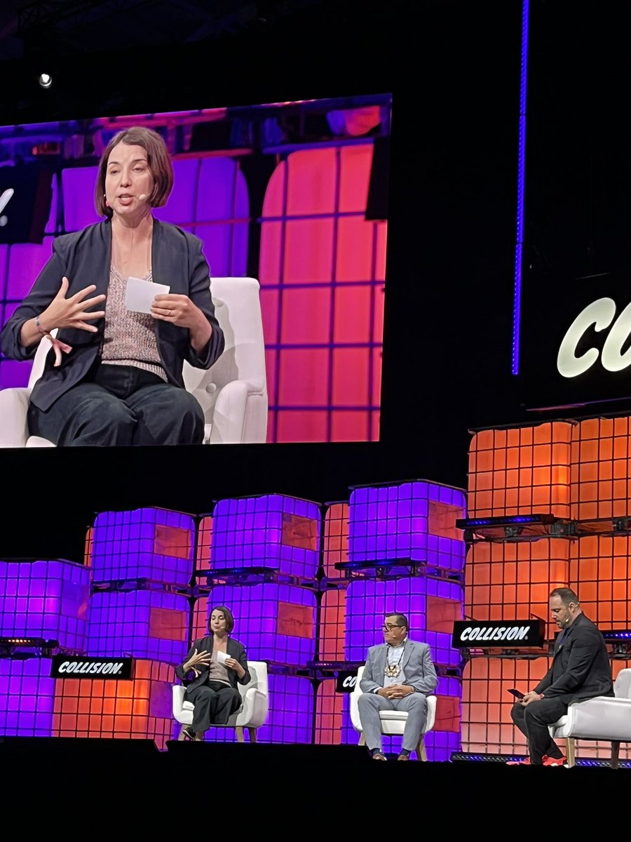 Indigenous perspectives on AI with 
Natiea Vinson - <a href="/FN_TechCouncil/">First Nations Technology Council</a>, <a href="/James_ADelorme/">James Delorme (he / him)</a>, and <a href="/jeffio/">Jeff K. Ward</a>

Very insightful discussion today at Collision - thank you to these individuals for sharing their experiences and thoughts