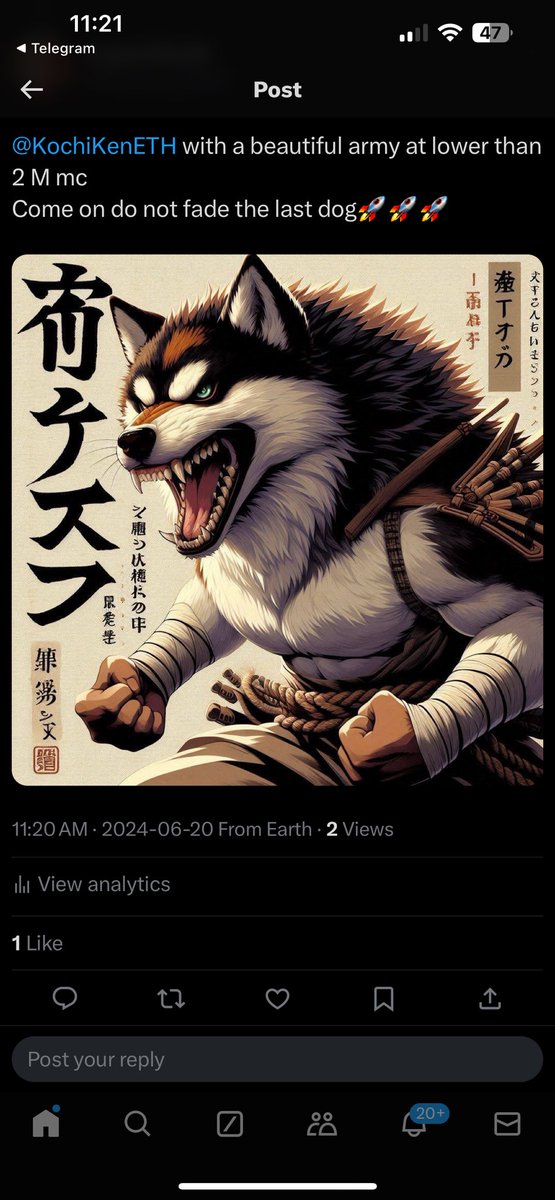 Crypto_god10's tweet photo. @JakeGagain @KochiKenETH  is the next dog jake
Grab your bag and helmets on
The last dog with 2 M market cap
Ca renounced dev active 2 exchanges today  , army becoming big 🚀🚀 https://t.co/rz9bmPxTTF