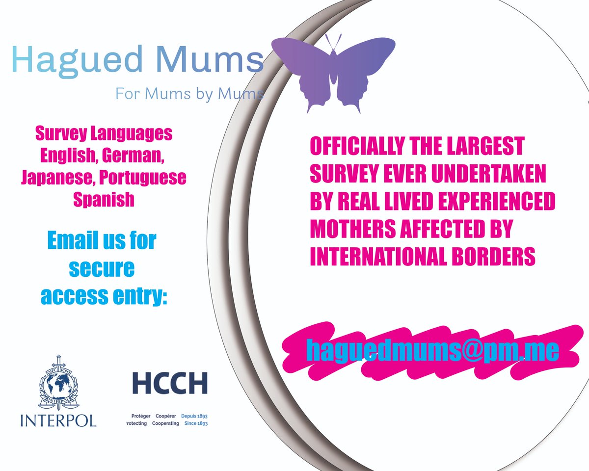 🦋🦋 HaguedMums 🦋🦋 (@haguedmums) on Twitter photo Tomorrow the HCCH will be discussing the need for further research. We need EVERY mother who has been affected by this law to enter the survey. Email haguedmums@pm.me Tomorrow the HCCH will be discussing the need for further research. We need EVERY mother who has been affected by this law to enter the survey. Email haguedmums@pm.me