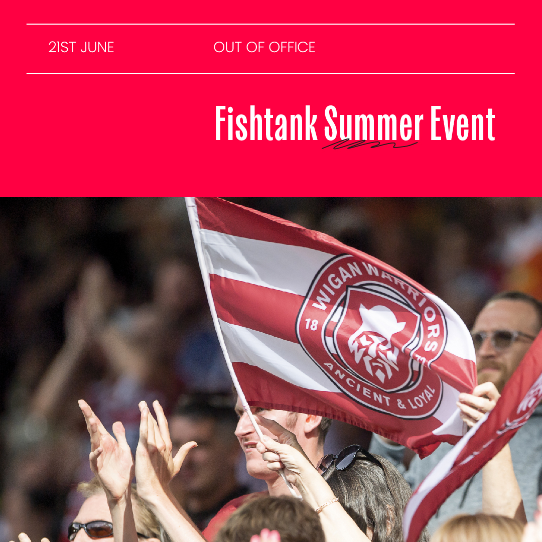 🏉 Out of Office ☀️

The sun is taking to the streets, and so are we for our exciting Fishtank Summer Do 🙌🏻

Tomorrow afternoon, our team will be out of the office as we let off some steam and cheer on our client <a href="/WiganWarriorsRL/">Wigan Warriors 🍒⚪️</a> 🏟️

#WWRL #WiganWarriors
