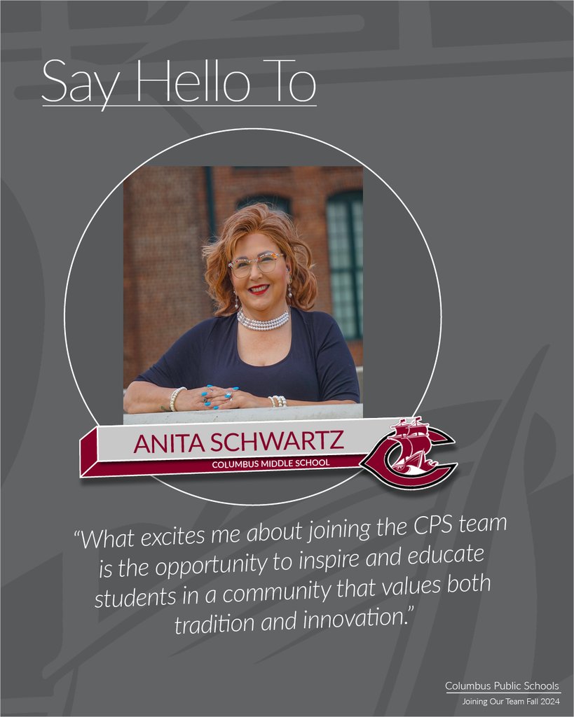 DiscovererPride's tweet image. Please give a big WELCOME to Ms. Anita Schwartz.! Ms. Schwartz will be joining CMS this fall as an FCS teacher.
#godiscoverers #wearyourmaroonproudly #proudtobeCMS
