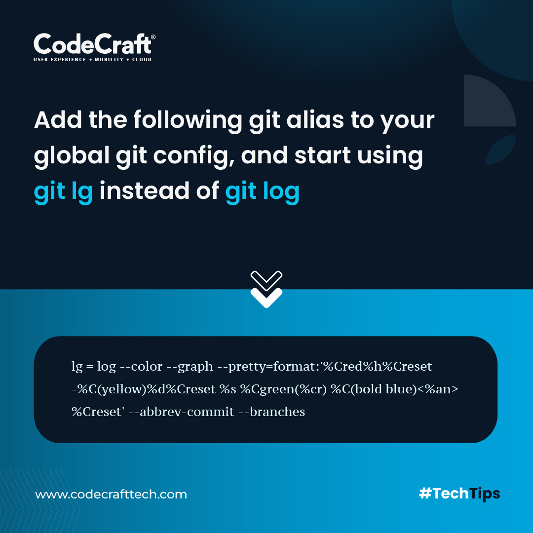 codecrafttech's tweet image. Upgrade your Git game with cleaner, concise logs!
Check out this #TechTip !
#CodeCraftTech #TechTipsThursday #git #Coding #Programming #CleanCode #GitProTips #CodingLife