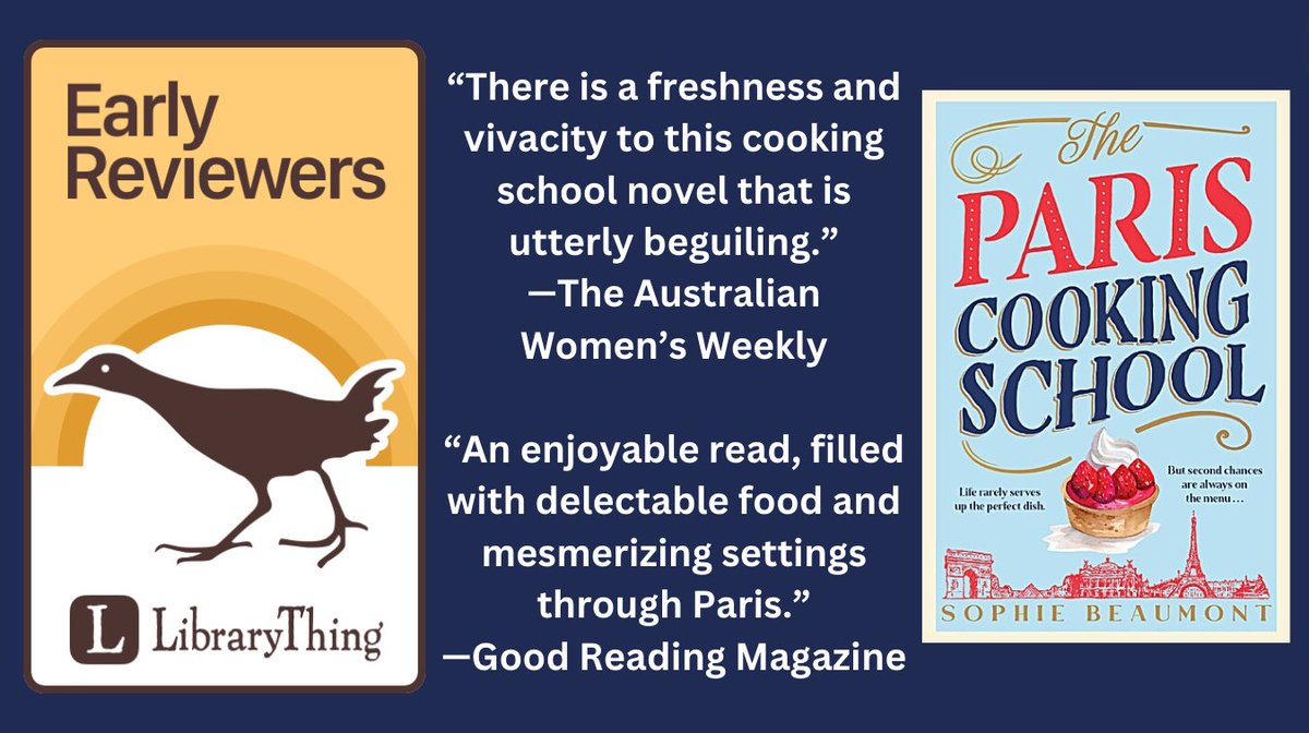 LibraryThing (@librarything) on Twitter photo "A delicious novel about love, hope, and the consolations of the perfect strawberry tart."
Enter to win a copy of Sophie Beaumont's (<a href="/SophieMasson1/">Sophie Masson</a>) The Paris Cooking School from <a href="/AlcovePress/">AlcovePress</a>
librarything.com/ner/detail/501β¦ "A delicious novel about love, hope, and the consolations of the perfect strawberry tart."
Enter to win a copy of Sophie Beaumont's (<a href="/SophieMasson1/">Sophie Masson</a>) The Paris Cooking School from <a href="/AlcovePress/">AlcovePress</a>
librarything.com/ner/detail/501β¦