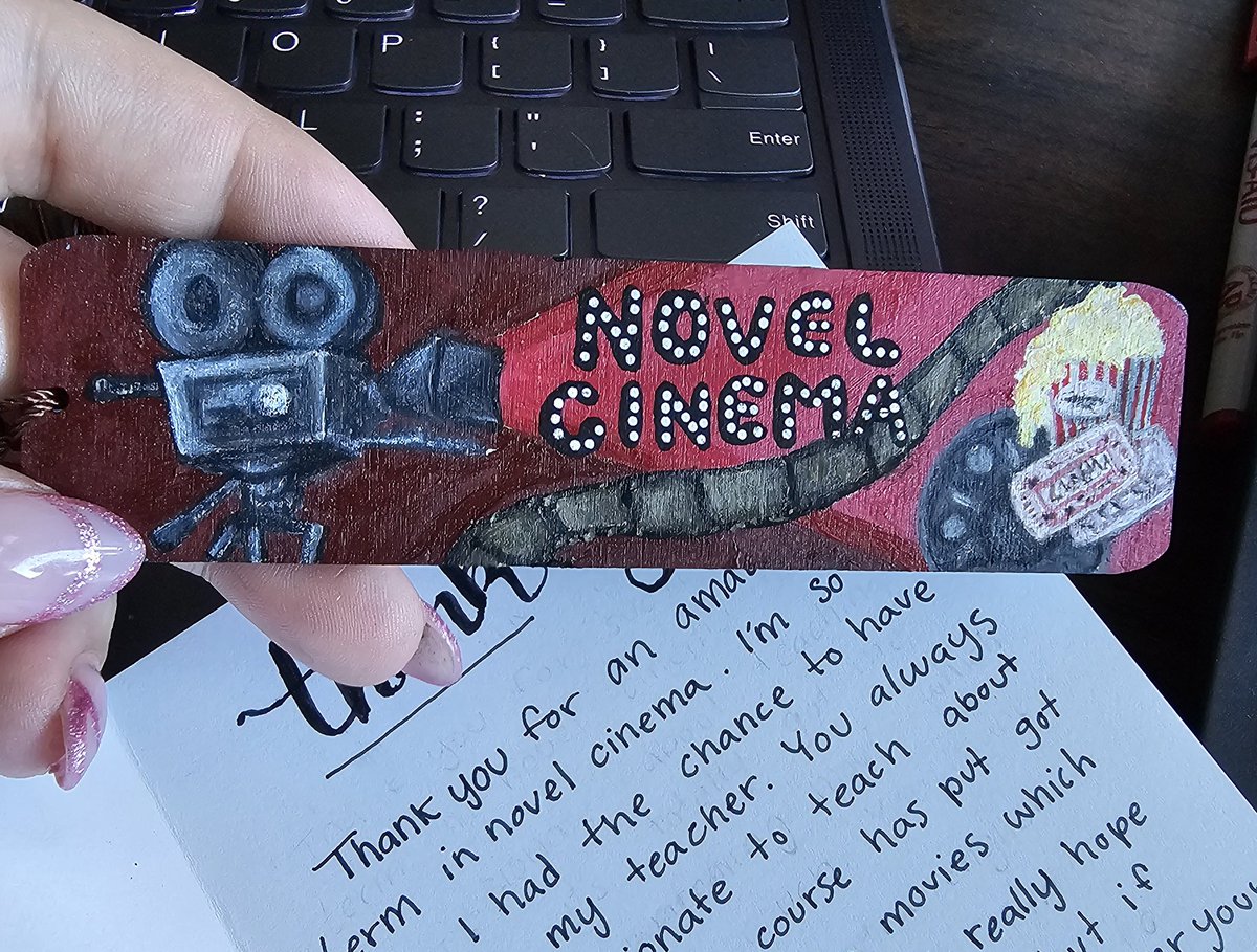 MissHTuck's tweet image. The end of the school year is always bittersweet, and thoughtful gifts like this make it all worth it. Thanks to A for the beautiful card and hand-painted bookmark. Certainly a year to remember! 🥰