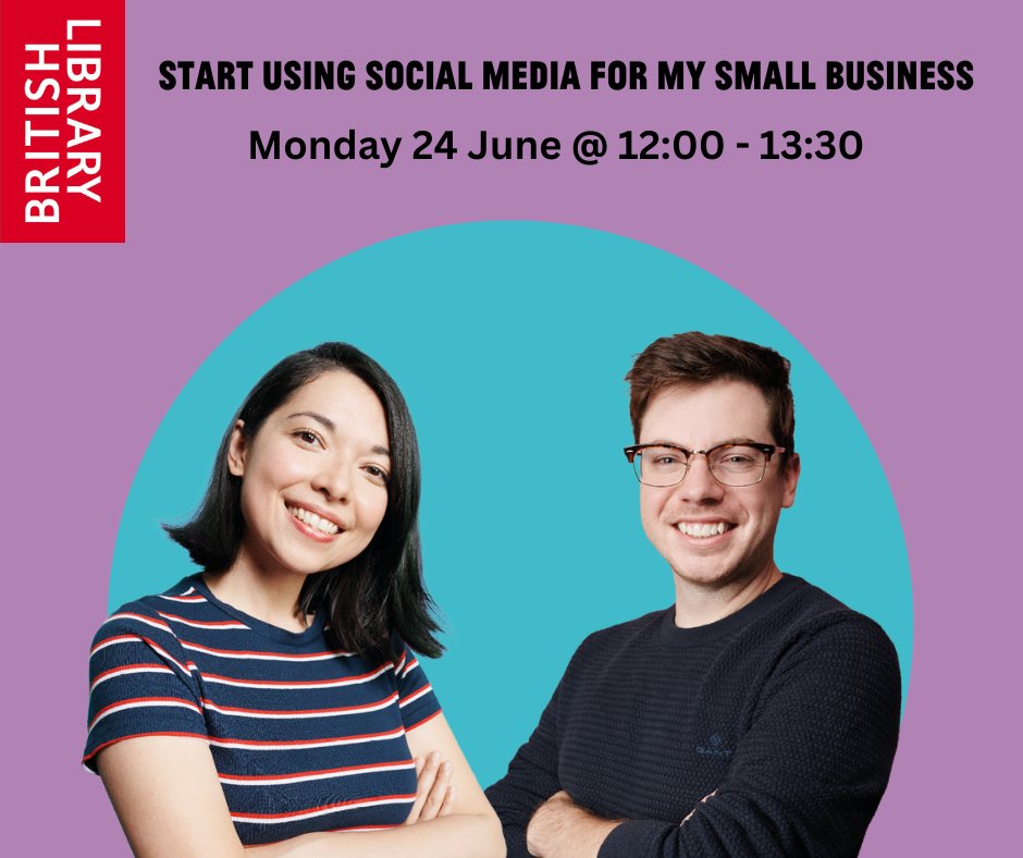 Start using social media for my small business
Mon 24 June 12:00 - 13:00
Find out how to engage your customers to increase sales and brand awareness on social platforms such as Twitter, Facebook, LinkedIn, YouTube, TikTok and blogging.

Book your spot: eventbrite.com/e/start-using-…