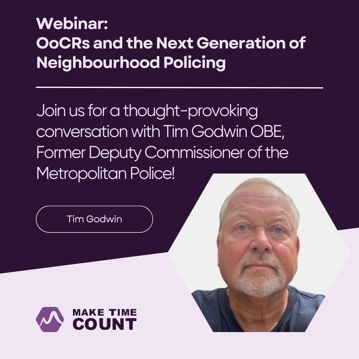 Make Time Count (@maketimecountt) on Twitter photo What is the future of policing?
Listen to <a href="/TimGodwin_/">Tim Godwin</a>, talk about the power of data and digital tools, and how Out Of Court Resolutions benefit our forces.
Date: 10/07/2024
Time: 1pm-2pm
Don't miss out, grab your tickets today!
events.teams.microsoft.com/event/c7a05d8c…
#OOCRs #FutureOfJustice What is the future of policing?
Listen to <a href="/TimGodwin_/">Tim Godwin</a>, talk about the power of data and digital tools, and how Out Of Court Resolutions benefit our forces.
Date: 10/07/2024
Time: 1pm-2pm
Don't miss out, grab your tickets today!
events.teams.microsoft.com/event/c7a05d8c…
#OOCRs #FutureOfJustice