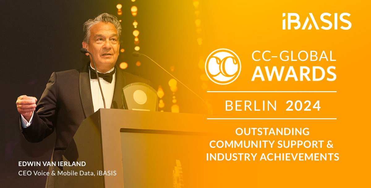 iBASIS CEO Voice &amp; Mobile Data, Edwin van Ierland, has been honored with the "Outstanding Community Support &amp; Industry Achievements" award at the <a href="/CC_GCCM/">Carrier Community</a> CC-Global Awards  last week in Berlin! 
Congratulations Edwin!

#CCGlobalAwards  #Leadership #Innovation #Excellence