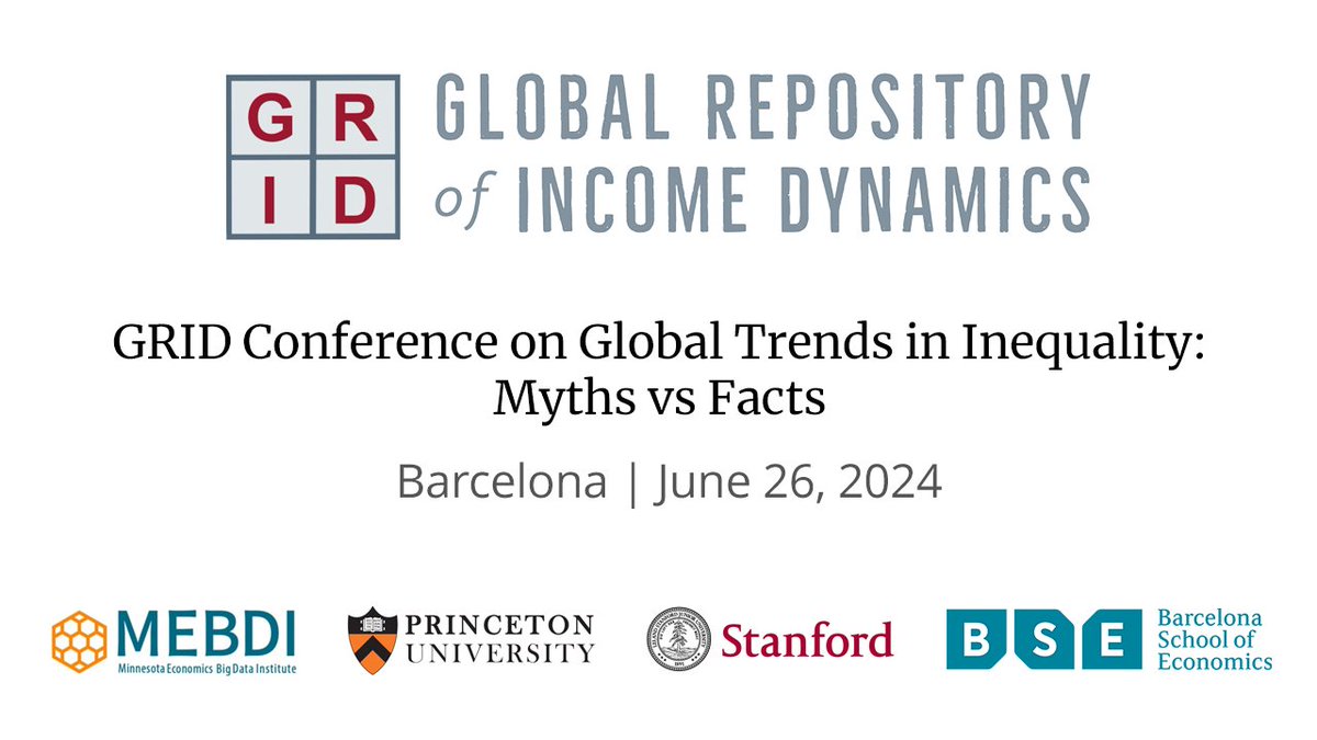 bse_barcelona's tweet photo. The GRID conference on “Global Trends in Inequality: Myths vs. Facts” will be happening in parallel with the 2024 BSE Summer Forum. Check the program here: https://t.co/B9lSzdLlro

@mebdi8 @princeton @stanford @bse_barcelona #bseforum https://t.co/pKCi524CrY