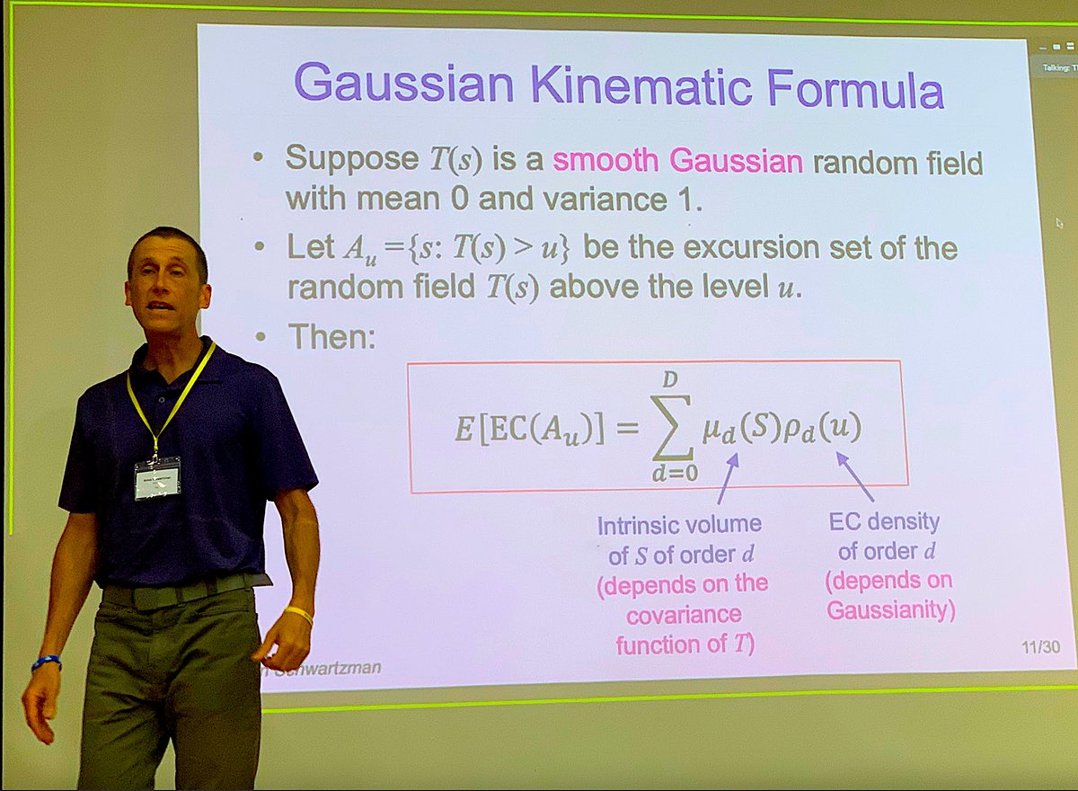 Brilliant Day #1 of "Neuroimaging Statistics" Workshop <a href="/OHBM/">OHBM</a> with inspiring lectures on random field theory, deep learning on surface meshes, structure-functional network models, information transfer in brain networks [1]; great to meet Armin Schwartzman in person for the 1st