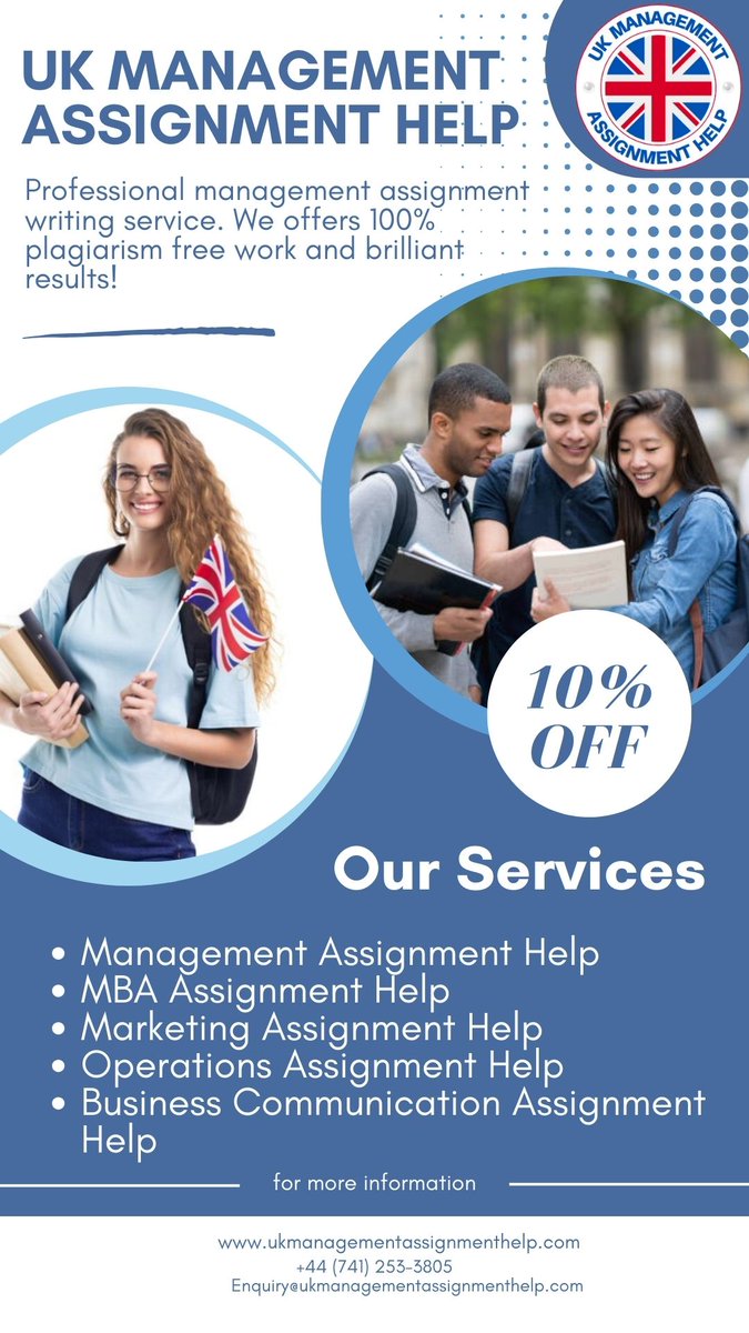 ukmassignment's tweet image. Get the #UK's #ManagementAssignment #Help and #writingservice from UK Native PhD #Experts at low prices. 24/7 Live Chat!
For More Details WhatsApp chat : +44 7412533805 & Order Now:
ukmanagementassignmenthelp.com
#UKUniversityAssignmentHelp #OnlineUniversityHelpers