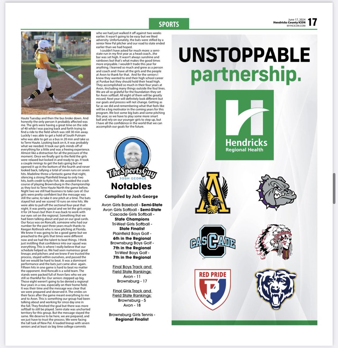 Avon Oriole Softball (@oriole_softball) on Twitter photo Great article from the <a href="/myHCICON/">Hendricks County ICON</a> about Senior pitcher <a href="/madeline7herman/">Madeline Herman</a> and this years semi-state run! πͺπ»π Great article from the <a href="/myHCICON/">Hendricks County ICON</a> about Senior pitcher <a href="/madeline7herman/">Madeline Herman</a> and this years semi-state run! πͺπ»π