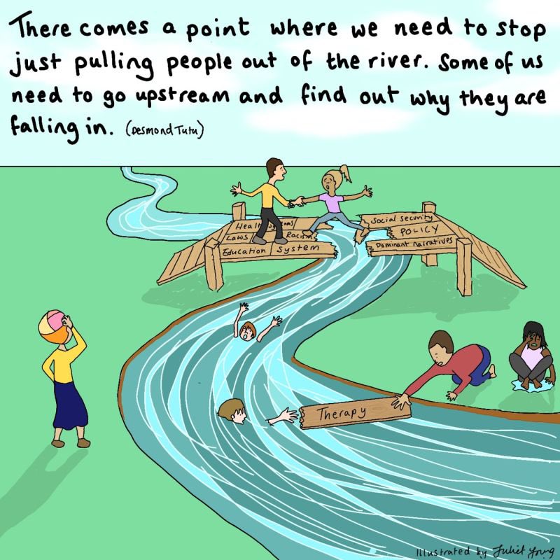 This has never been more true. So many sociopolitical factors pushing people towards crisis, therapy can’t compete.