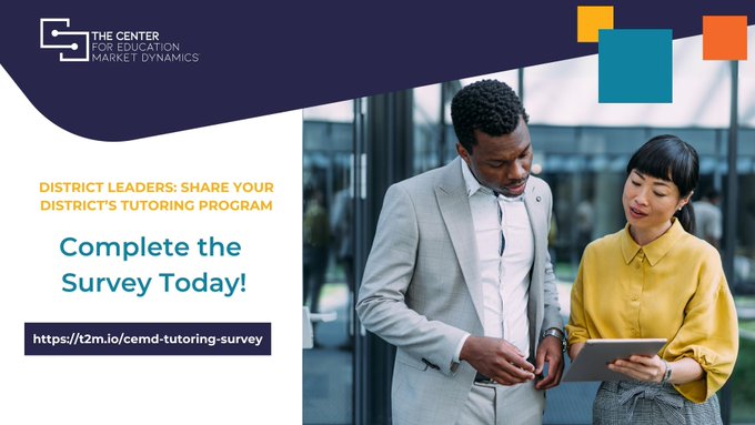 Calling all district leaders! 📣 Help <a href="/the_cemd/">The Center for Education Market Dynamics</a>’s 2024 K-12 tutoring data collection effort by participating in their survey and sharing your district’s tutoring program information! ➡️ Take the survey today: qualtricsxmb3w7hkz33.qualtrics.com/jfe/form/SV_0d…