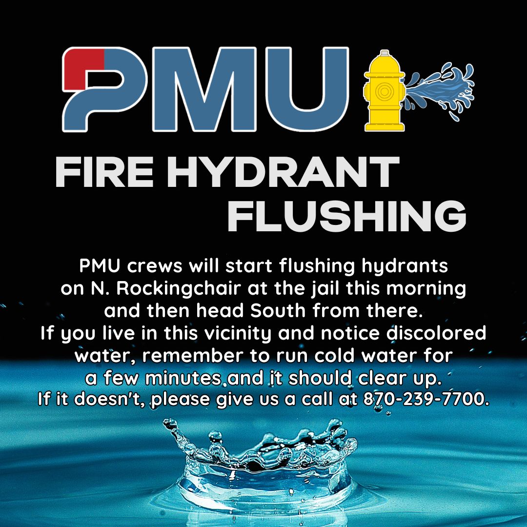 PMUtilities's tweet photo. 💧PMU crews will start flushing hydrants on N. Rockingchair at the jail this morning and then head South from there. https://t.co/Gv6TmtqMg6