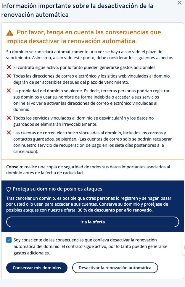 flopez1977's tweet image. esta gente de Ionos como acojonan cuando quieres llevarte un dominio de alli... madre mia #ionos #malaspracticas #paginasweb
