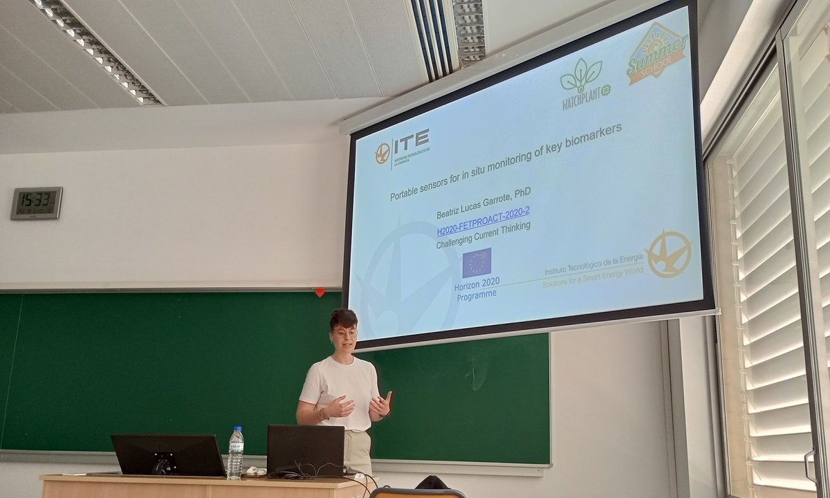 International Summer School in the field of Ambient Intelligence.
Beatriz Lucas, has explained in one of the practical sessions "Portable sensors for in situ monitoring of key biomarkers <a href="/WatchplantP/">WatchPlant EU Project</a> 
<a href="/EU_Commission/">European Commission</a>

#Watchplant #Biotechnology