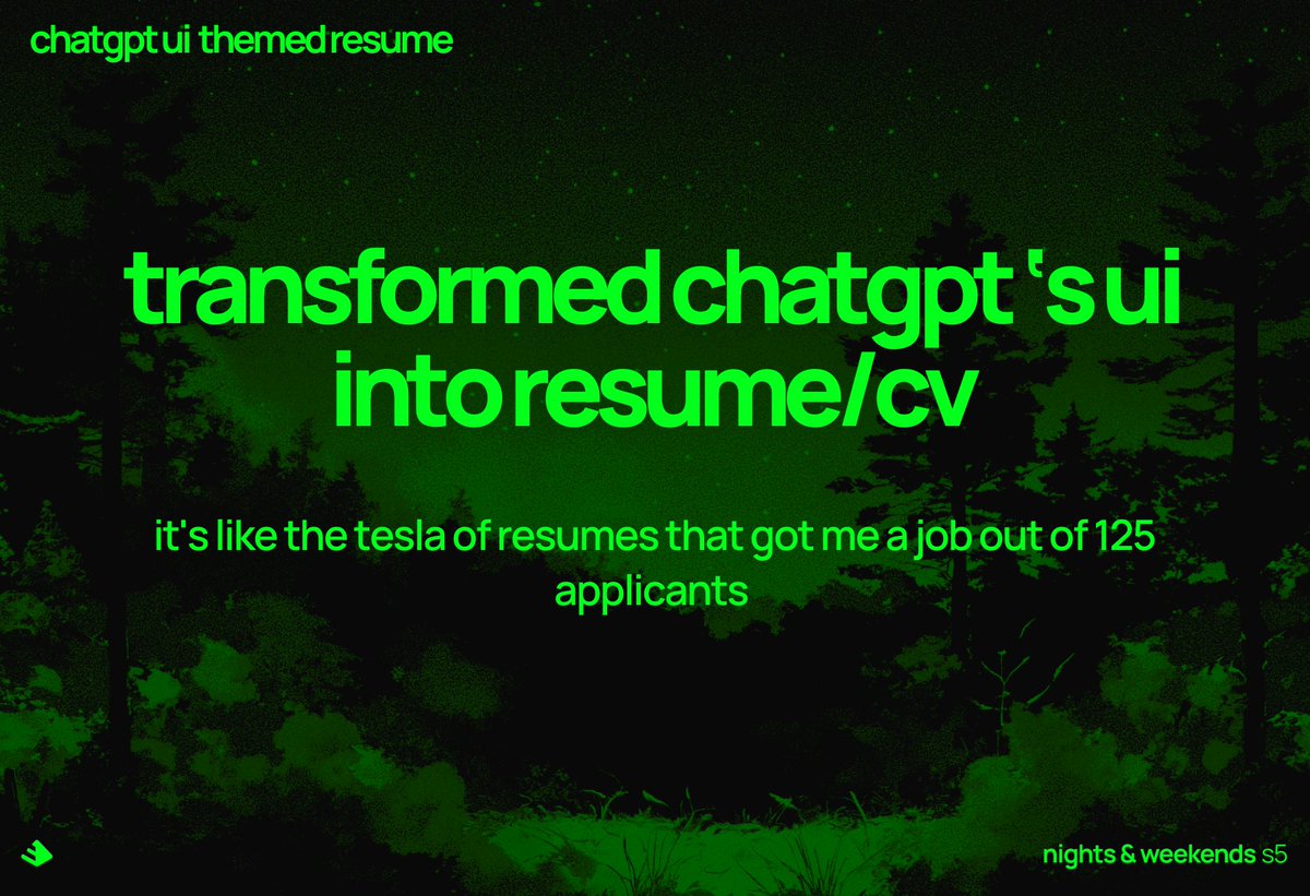 This is for <a href="/_buildspace/">buildspace</a> 💫S5✨ from the house of Erevald.

Link: ramsekargnanasekar.gumroad.com/l/chatgptresume

 cc: <a href="/FarzaTV/">Farza 🇵🇰🇺🇸</a> <a href="/_nightsweekends/">nights & weekends</a>