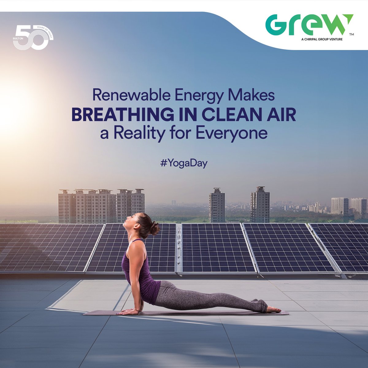 grew_solar's tweet image. Ever wonder what GREW and Yoga have in common? Both are dedicated to fostering good health from within. GREW&apos;s cutting-edge solar modules reduce CO2 levels, thereby promoting a cleaner and healthier planet from the inside out. 

#GREW #GreenerIndia #NextGenModules #SolarPower