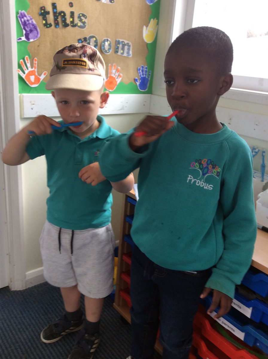 ProbusSchool's tweet image. Little smiles shine bright: Nursery learn the joy of brushing together! 🌟🦷