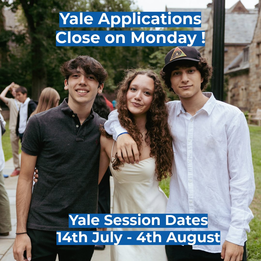 ⏰LAST CALL: Apply for ISSOS at Yale – Deadline Monday! ⏰
Don't miss out on an unforgettable summer experience! Applications for ISSOS at Yale close this Monday.
Secure your spot now—limited availability in all classes!
Apply on our website: issos.com/apply/
#Yale #ISSOS