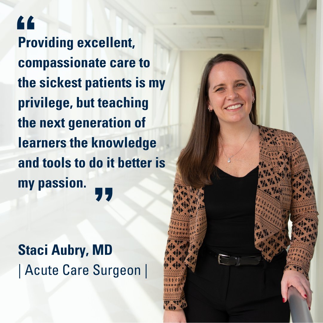 Compassionate clinical care? ✅

A passion for empowering the next generation of surgeons to provide even better care for future patients? ✅

That’s Staci Aubry, M.D., in a nutshell. #WeAreUMichSurgery