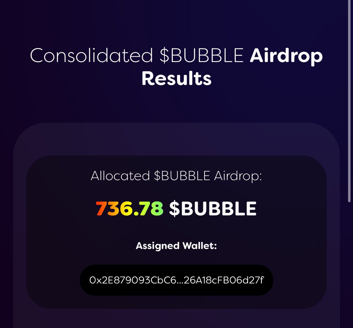 少しだけ！

$BUBBLE