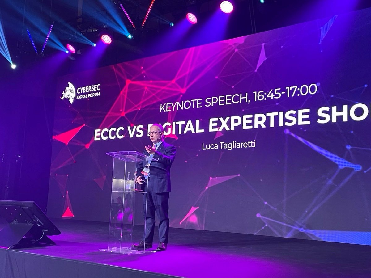 European Cybersecurity Competence Centre (@cybersec_eccc) on Twitter photo ECCC Executive Director <a href="/LucaTagliaretti/">Luca Tagliaretti</a> addressed the digital expertise shortage in a keynote speech and panel <a href="/CYBERSECEU/">European Cybersecurity Forum - CYBERSEC</a>.
He also delivered a keynote address about the cybersecurity community as a new form of synergy in European cybersecurity activities.
#CS24_CEE ECCC Executive Director <a href="/LucaTagliaretti/">Luca Tagliaretti</a> addressed the digital expertise shortage in a keynote speech and panel <a href="/CYBERSECEU/">European Cybersecurity Forum - CYBERSEC</a>.
He also delivered a keynote address about the cybersecurity community as a new form of synergy in European cybersecurity activities.
#CS24_CEE