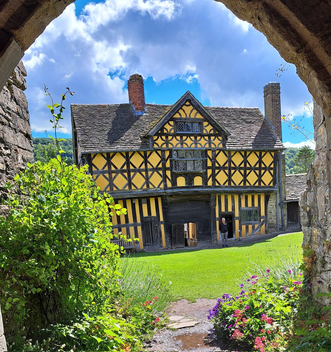 Timber framed perfection: the 17th century gatehouse at Stokesay Castle.