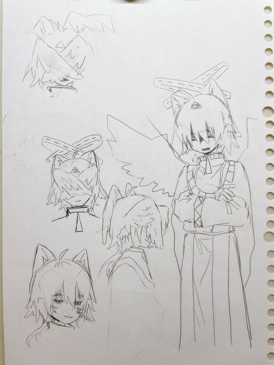 #絹子さんは創作を欲している
絵を描いてないので天使の初期案過程載せる 